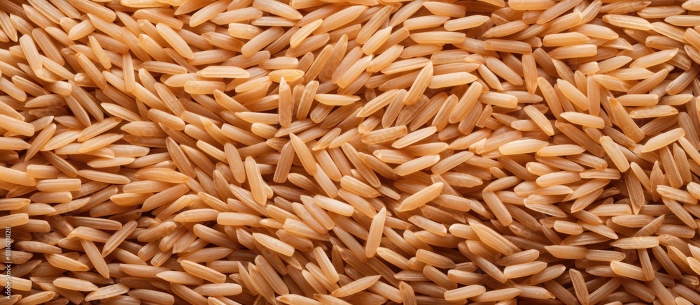 Wall mural Copy space image of uncooked brown rice illustrating the concept of healthy food - Wall murals