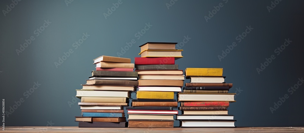 Poster copy space image of a pile of books