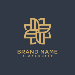 Obraz premium Gold flat abstract logo template