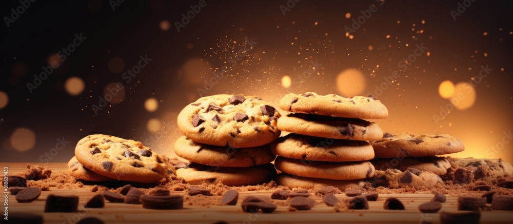 Aufkleber The website contains a variety of cookie related content with images and text that explain the concept of cookies on the web. Creative banner. Copyspace image