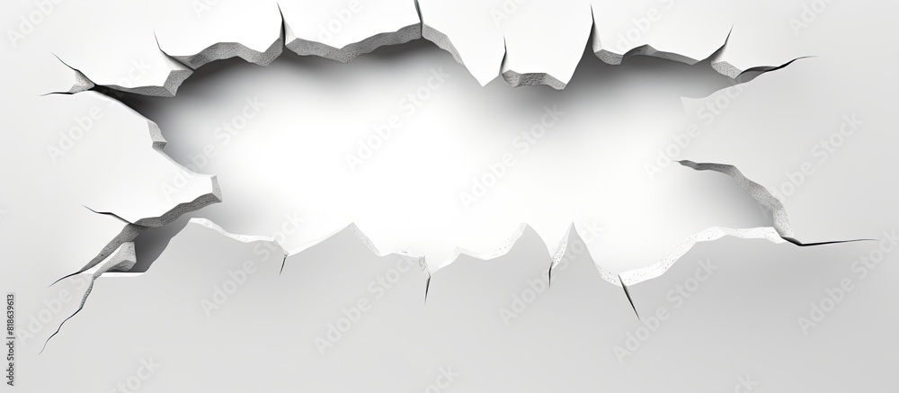 Leinwandbilder An abstract white paper with a torn hole and rip providing a copy space image for text and featuring a clipping path