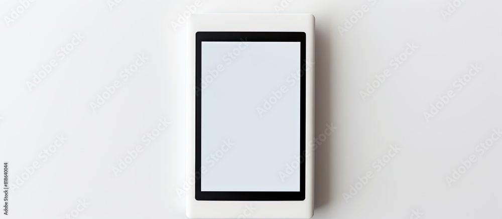 Aufkleber a modern e book reader is placed on a white background creating a flat lay composition with ample ro