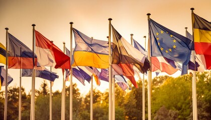European Pride: Flags Waving in Harmony
