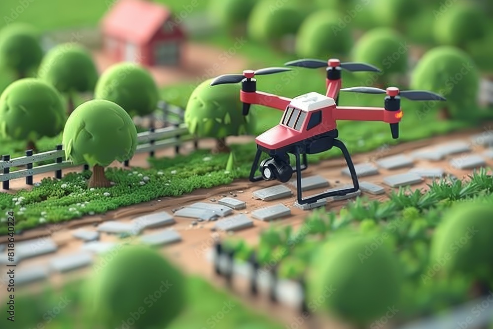 Poster optimizing smart farming and crop cultivation in arid environments with drone technology and precisi