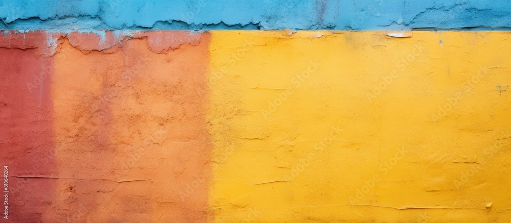 Poster colorful background of a wall with yellow and various other vibrant hues perfect for use as copy spa
