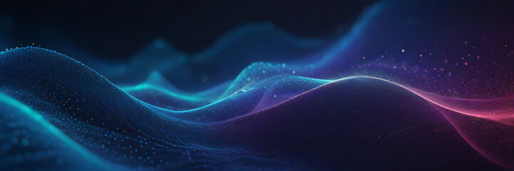 abstract light lines wavy flowing dynamic in gradient colors isolated on black background for concept of AI technology