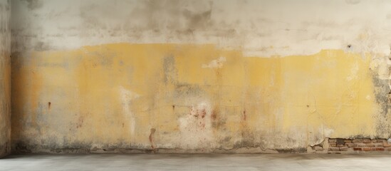 There is a copy space image of a plastered and painted wall in the background