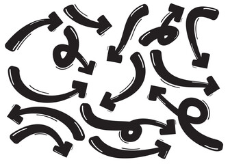 Hand drawn arrows set Vector doodle icon