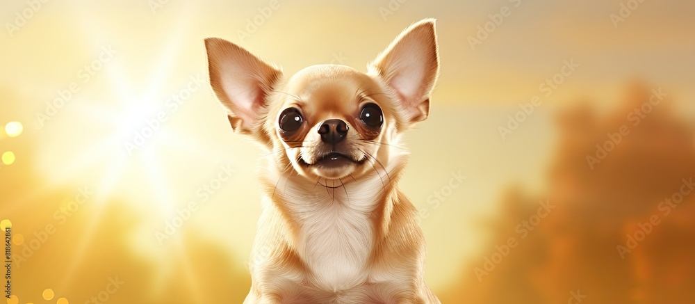 Poster cute purebred chihuahua with a copy space image