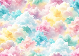 Soft rainbow clouds with pastel colors for background