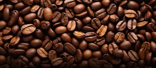 Fototapeta premium A close up image of coffee beans with plenty of copy space
