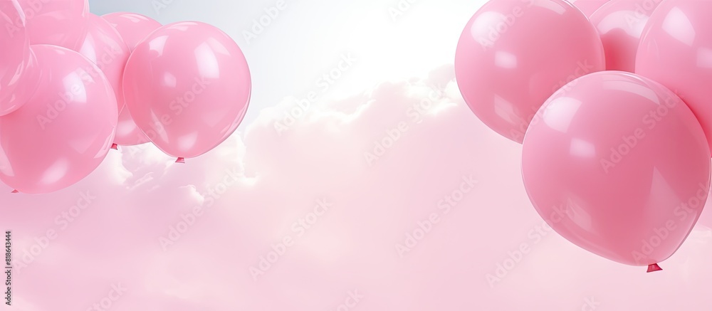 Poster A pink background with empty speech bubbles leaving space for text or images. Creative banner. Copyspace image