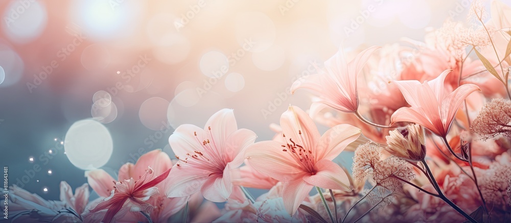 Poster image of flowers with copy space in the background