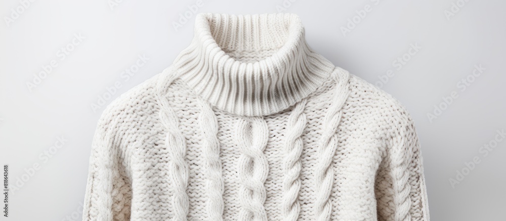 Poster cozy knitted sweater with a white background ideal for copy space image