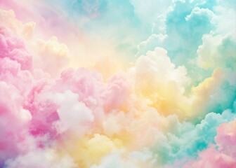 Soft rainbow clouds with pastel colors for background