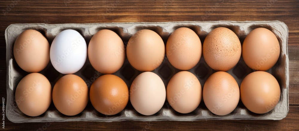 Aufkleber the eggs along with utensils were arranged neatly in a wooden box creating an aesthetic copy space i