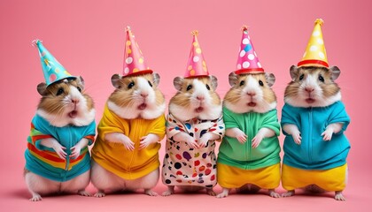 Wacky Animal Extravaganza: Hamsters in a Riot of Colors