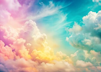 Soft rainbow clouds with pastel colors for background