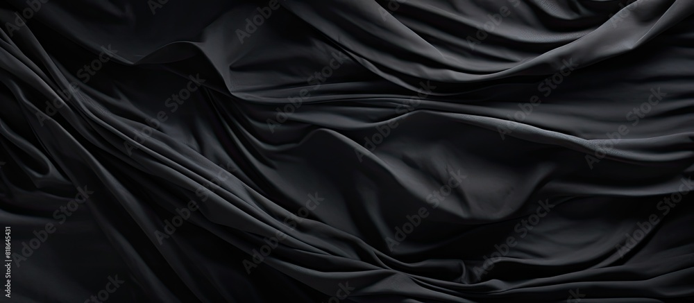 Poster The abstract structure of wrinkles on the fabric is depicted against a simple dark background in this copy space image