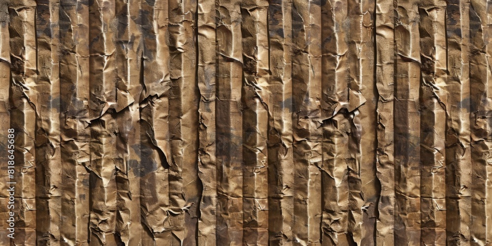 Poster surface with series of carved lines in brown color. sculpted texture concept