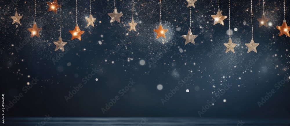 Poster a christmas themed background with dim lighting against a dark backdrop ideal for adding text perfec