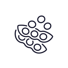 soybeans line icon on white, soy beans vector