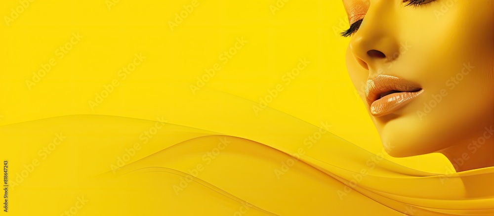 Aufkleber the image features a vibrant yellow background providing ample space for adding copy or other visual