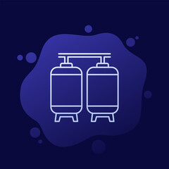 fermentation tanks icon, line vector design