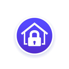 house and lock icon, vector pictogram