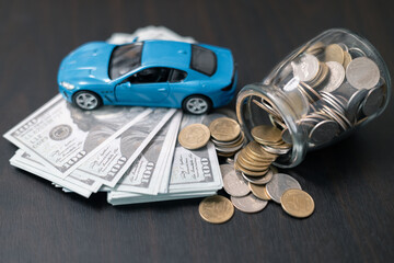 Business concept involved using finance calculator to determine premium for vehicle policy,...