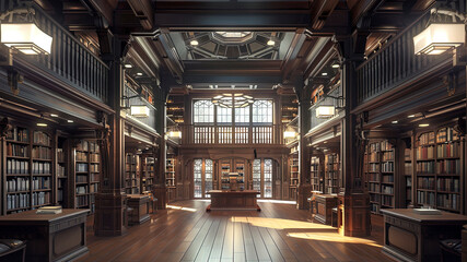 too many books in the library, library inside, modern library interior inside