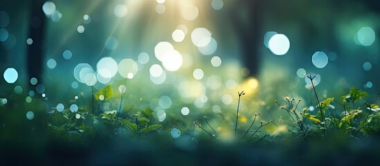 Nature showcasing a mesmerizing blend of blur and bokeh light creating a captivating and ethereal atmosphere in the surroundings Perfect for a copy space image