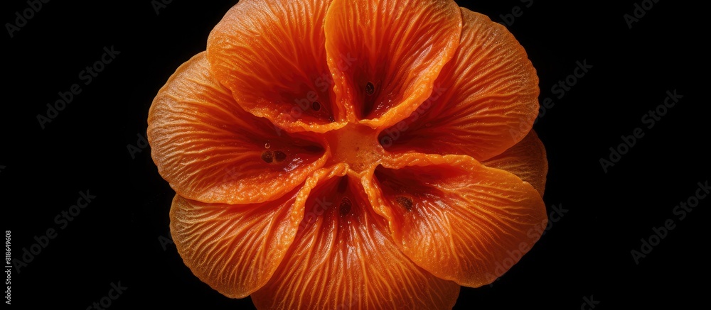 Poster top view of a large poppy pastry on a black background perfect for copy space image
