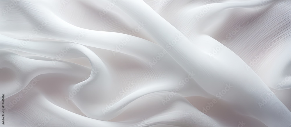 Poster Closeup of a white fabric with a soft wool texture creating a natural and textured backdrop for a copy space image