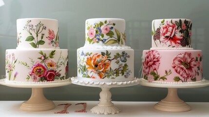 beautiful double layers cake decorated with flowers beautiful yummy ceramic cake 