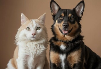 Playful Cat and Dog Best Friends