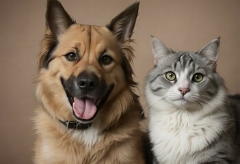 Playful Cat and Dog Best Friends