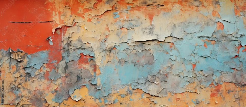 Poster flaking paint creates an interesting texture and visual appeal making it suitable as a background or