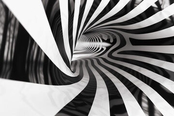 black and white background with tunnel