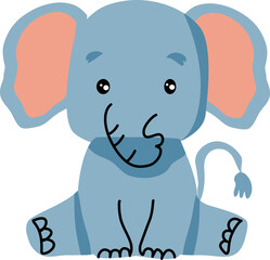 Cute baby elephant cartoon