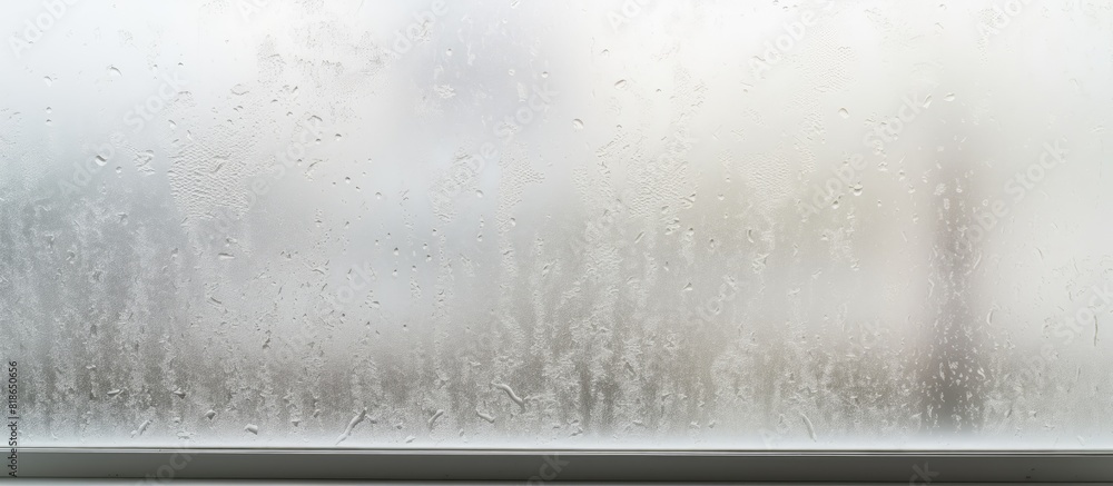 Poster A close up image showing mold and condensation on windows with plenty of empty space for adding text logos or other graphics. with copy space image. Place for adding text or design