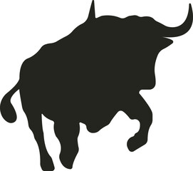 Powerful and majestic bull vector exuding strength and determination, embodying resilience and bullish market sentiment with its bold stance and commanding presence.