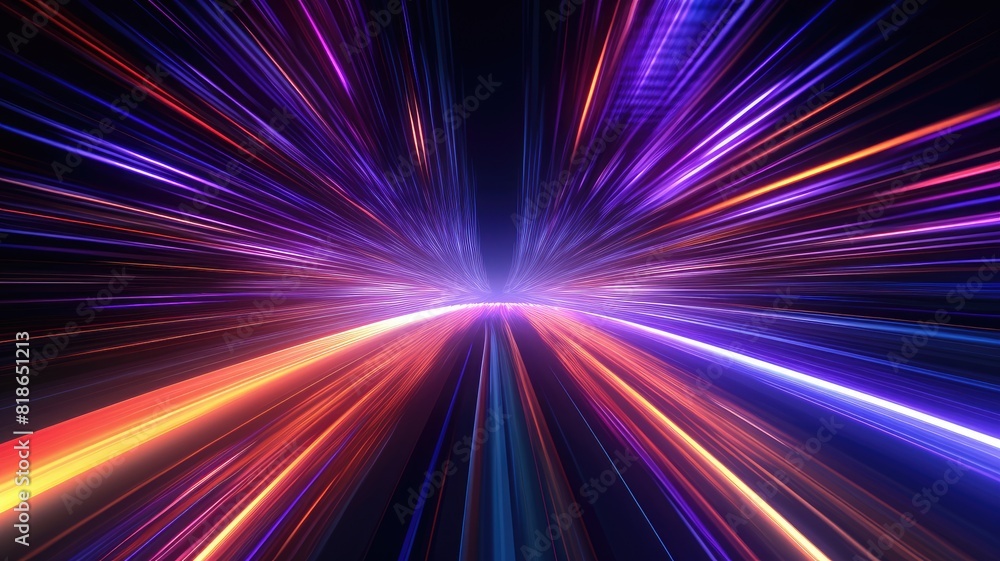 Aufkleber vivid abstract particles traveling at high speed creating a sense of fast motion and color diversity