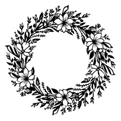 Hand drawn floral frames with flowers