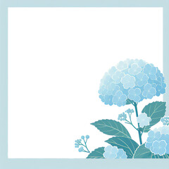 和柄 和テイスト 水彩イメージの紫陽花フレーム Japanese Pattern Japanese taste Hydrangea frame with watercolor image