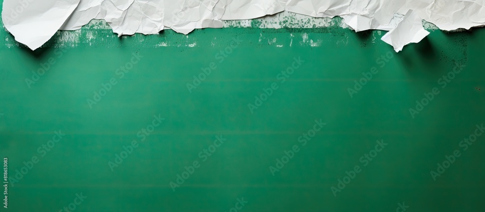 Poster There is a copy space image featuring a torn white note which is adhered to green background using sticky tape