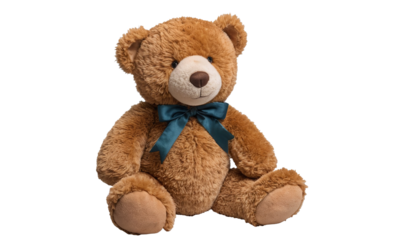 A Timeless Classic: Iconic Teddy Bear on White Background 