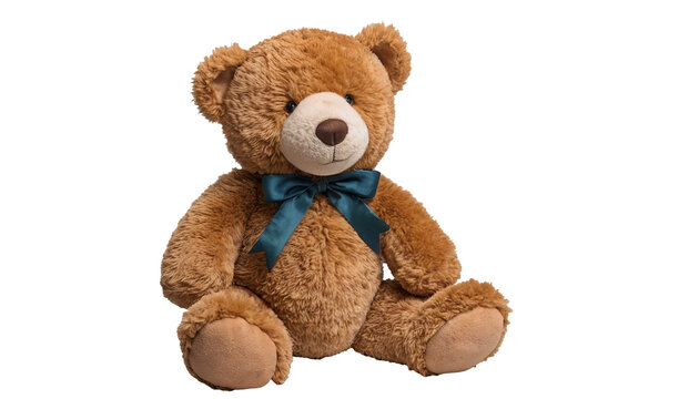 Naklejki A Timeless Classic: Iconic Teddy Bear on White Background 