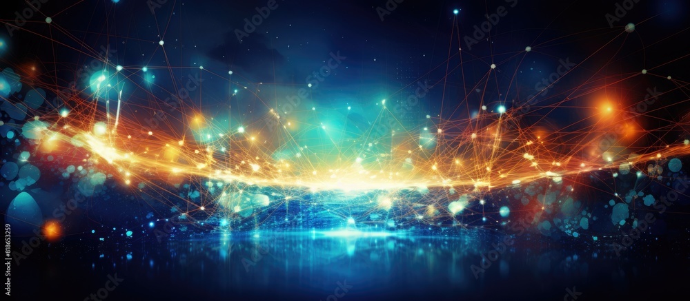 Poster The concept of internet multimedia technology networking encompasses various aspects of digital communication and image sharing. with copy space image. Place for adding text or design