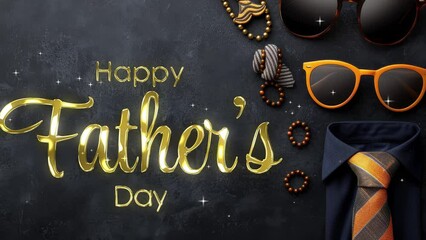 father day animated happy father day gold background father's day greeting lette
